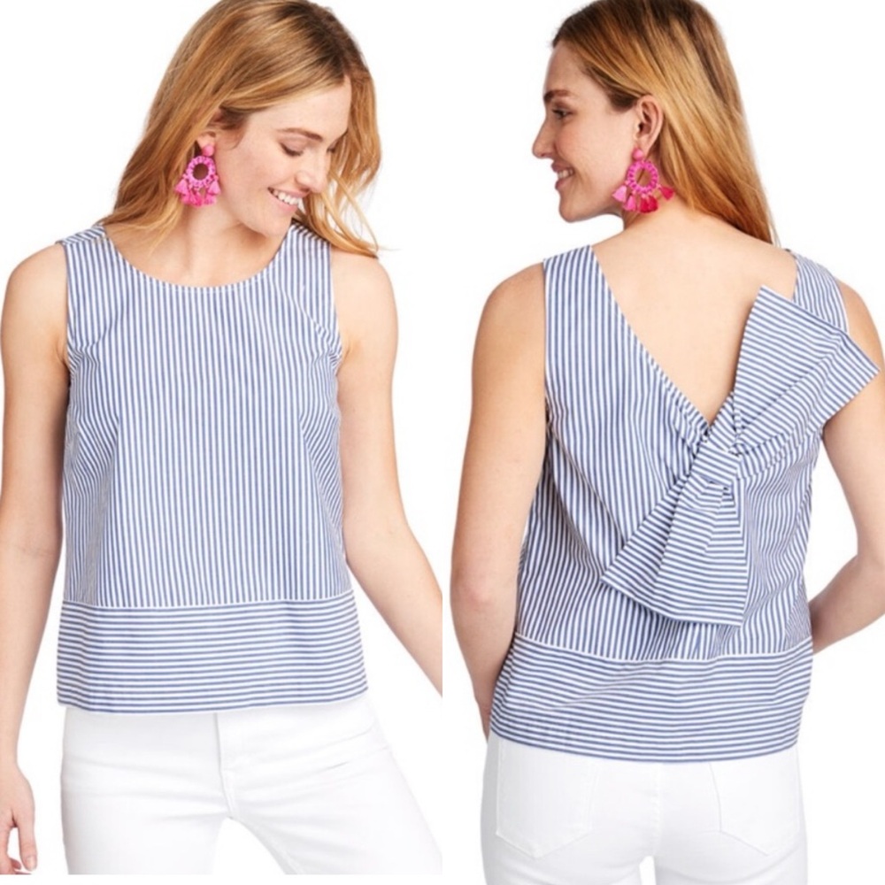 Vineyard Vines Sarah Stripe Bow Back Top